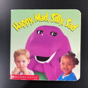 Barney: Happy, Mad, Silly, Sad - Vintage Scholastic Board Book
